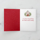 Carte Boite aux lettres rouge Noël Aquarelle dans Snowfl (Intérieur)