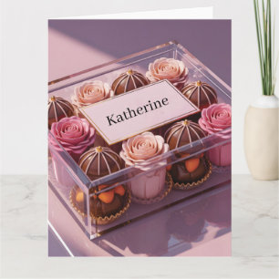 Carte Boîte cadeau de chocolat de luxe avec nom personna