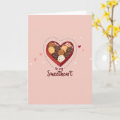 Carte Boîte de Chocolats Chéri(e) (Fleur jaune)