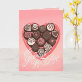 Carte Boîte de chocolats en forme de cœur pour la Saint- (Fleur jaune)