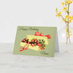 Carte Boîte De Roses Anniversaire Personnalisé