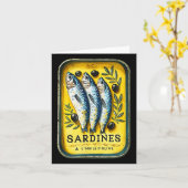 Carte Boîte de sardines jaunes d'été européennes rétro (Fleur jaune)