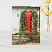 Carte Boîte de téléphone rouge (Fleur jaune)