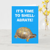 Carte Boîte Est Tortue Drôle Personnalisable Anniversair (Fleur jaune)