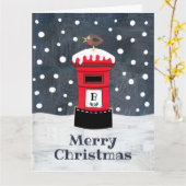 Carte Boîte postale de Noël et Robin personnalisés (Fleur jaune)