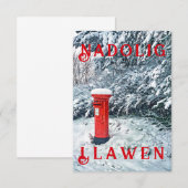 Carte Boîte postale rouge traditionnelle et neige sur le (Devant / Derrière)