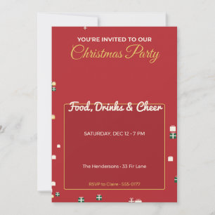 Carte Boîtes de cadeaux d'invitation à la fête de Noël R