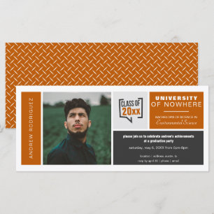 Carte Boîtes orange brûlé et diplômé au format large pho