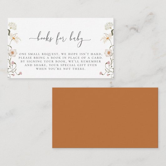 Carte Boîtier de demande de réservation de fleur s (Devant / Derrière)