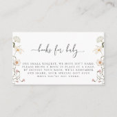 Carte Boîtier de demande de réservation de fleur s (Devant)