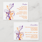 Carte Boîtier de réception Florale Blanche Violet  (Devant / Derrière)