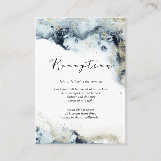 Carte Boîtier de réception Watercolor Wagues (Devant)