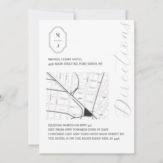 Carte Boîtier Mariage Monogramme noir blanc (Devant)