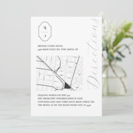 Carte Boîtier Mariage Monogramme noir blanc (Debout devant)