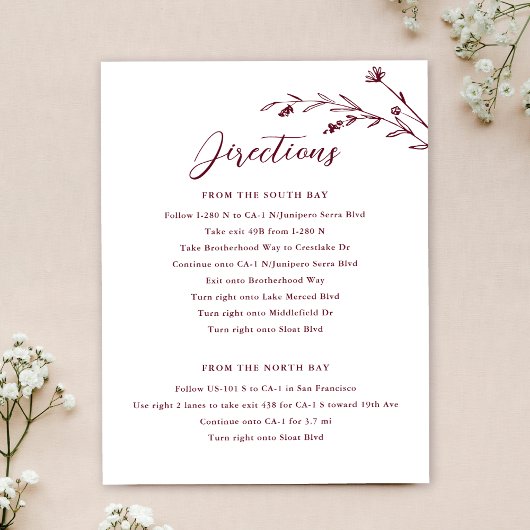 Carte Boîtier Rustique Fleur sauvage Bourgogne