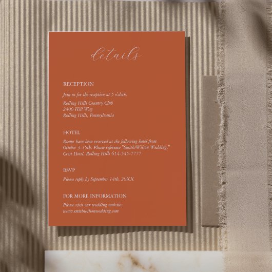 Carte Boîtier Rustique Mariage Automne