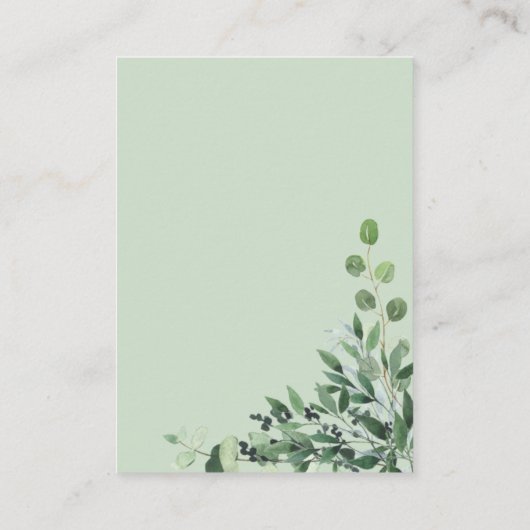 Carte Boîtier Rustique Mariage Eucalyptus (Dos)