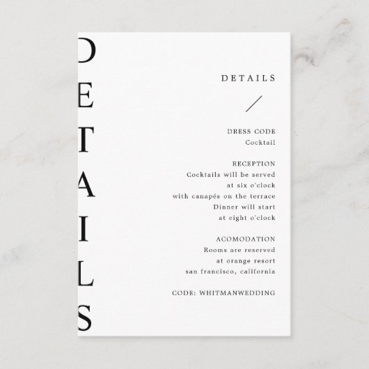 carte boîtier ultra-moderne pour détails mariages (Devant)