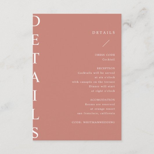 carte boîtier ultra-moderne pour détails mariages (Devant)