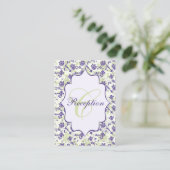 Carte Boîtier violet vert ivoire Floral Damas (Debout devant)