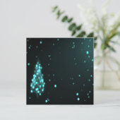 Carte Bokeh Christmas Tree Arrière - plan - Turquoise (Debout devant)