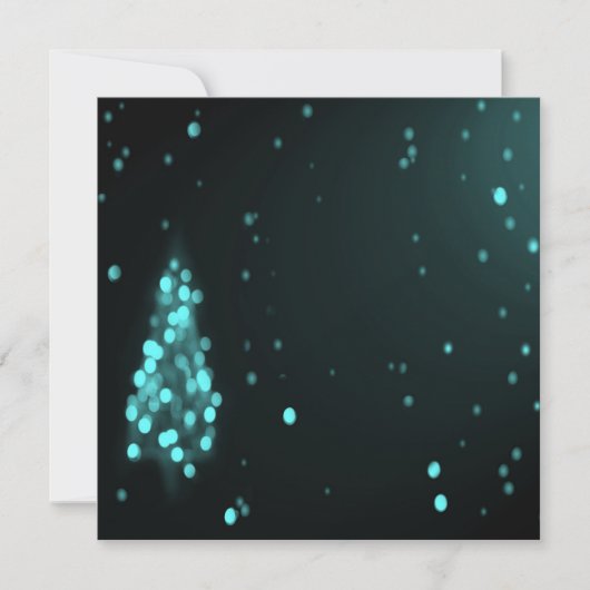 Carte Bokeh Christmas Tree Arrière - plan - Turquoise (Devant)