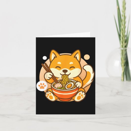 Carte Bol Anime Kawaii de nouilles de Ramen avec Chien S (Devant)