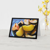 Carte Bol de fruits de prunes tranchées (Fleur jaune)