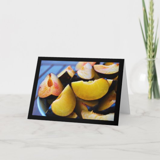 Carte Bol de fruits de prunes tranchées (Devant)