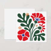 Carte Bold Abstract Floral Flat Card with Poppy Motif (Devant / Derrière)