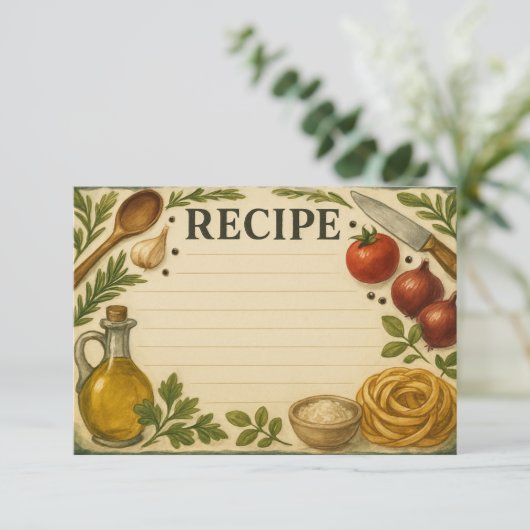 Carte Bold Accents of Tuscany Recipe Card (Debout devant)