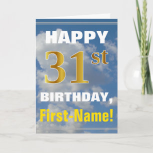 Carte Bold, Ciel nuageux, Faux Gold 31ème anniversaire +