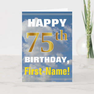 Carte Bold, Ciel nuageux, Faux Gold 75e anniversaire + N