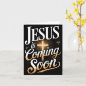 Carte Bold Jesus Is Coming Soon Christian Apparel (Fleur jaune)
