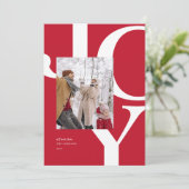 Carte Bold Joy Red Christmas Holiday Photo (Debout devant)