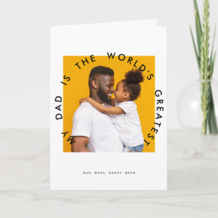 Carte bold 'MON PÈRE EST LA PLUS GRANDE DU MONDE' photo
