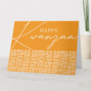Carte Bold Orange Happy Kwanzaa Single Photo Holiday