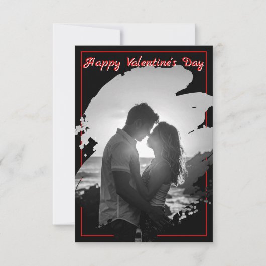Carte Bold Red & Black Valentine’s Day Photo Card (Devant)