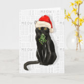 Carte Bombay Black Cat Funny Noël (Fleur jaune)