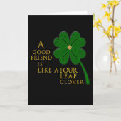 Carte Bon Ami Comme Un Clover À 4 Feuilles (Fleur jaune)