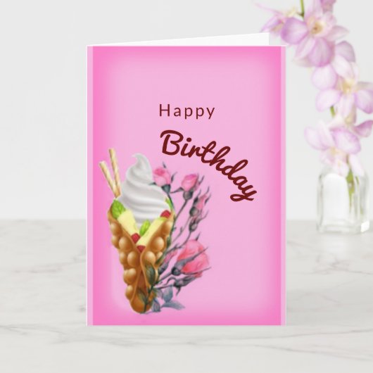 Carte Bon anniversaire (Orchidée)