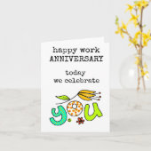 Carte Bon Anniversaire Du Travail, Aujourd'Hui Nous Vous (Fleur jaune)