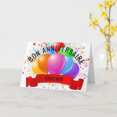 Carte Bon Anniversaire personnalisé Anniversaire françai (Fleur jaune)