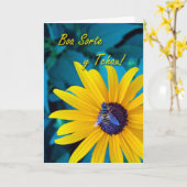Carte Bon Bye Bonne chance Portugais Boa Sorte y Tchau (Fleur jaune)