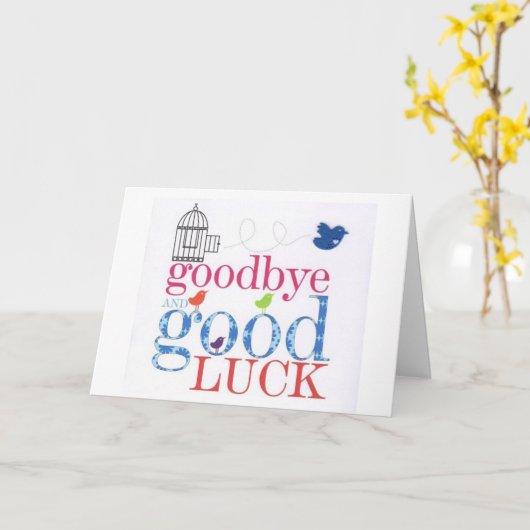 CARTE **BON BYE** ET **BONNE CHANCE** (Fleur jaune)