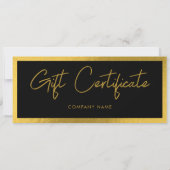 Carte Bon cadeau Black & Gold Business (Dos)