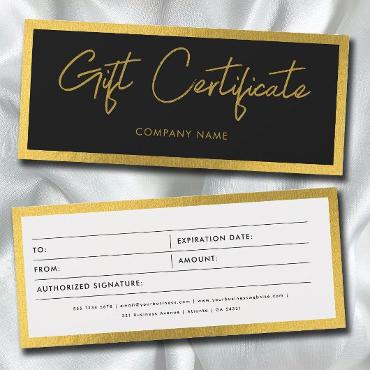Carte Bon cadeau Black & Gold Business
