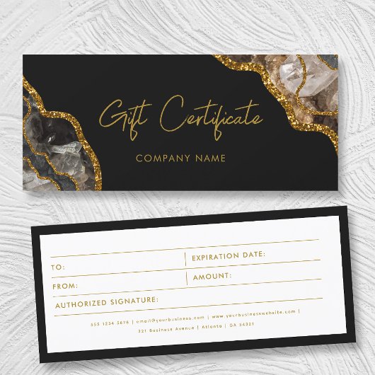 Carte Bon cadeau de Black Gold Agate Business