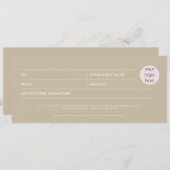 Carte Bon cadeau du logo d'entreprise Boho moderne (Devant / Derrière)