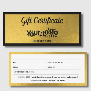 Carte Bon cadeau Gold Retro Business Logo